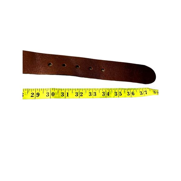 Bronze Soft Leather Belt Gold Buckle B60 main image 2